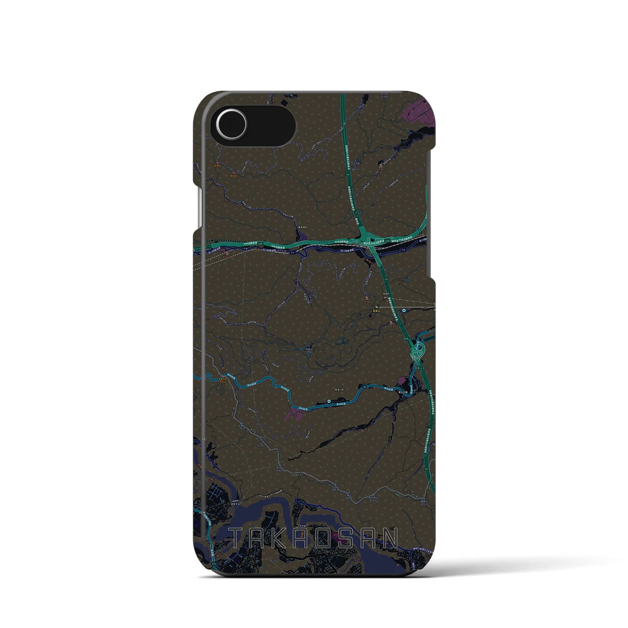 【高尾山(東京都)】地図柄iPhoneケース(バックカバータイプ)