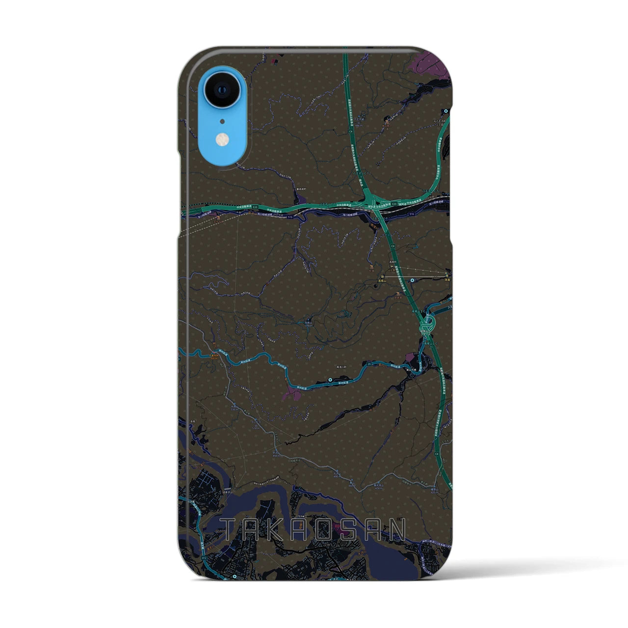 【高尾山(東京都)】地図柄iPhoneケース(バックカバータイプ)