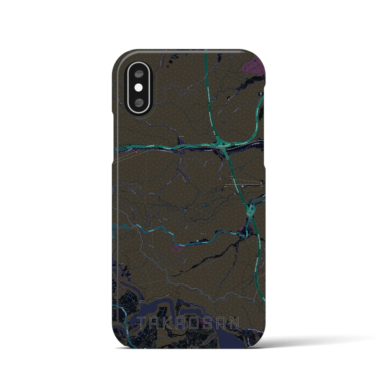 【高尾山(東京都)】地図柄iPhoneケース(バックカバータイプ)