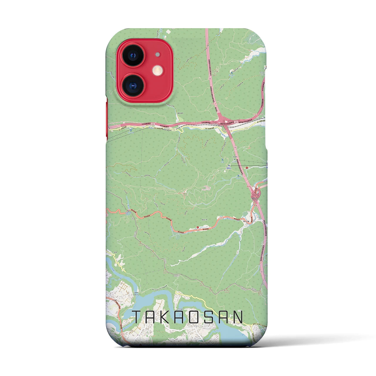 【高尾山(東京都)】地図柄iPhoneケース(バックカバータイプ)