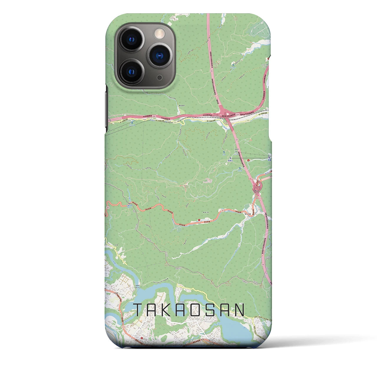 【高尾山(東京都)】地図柄iPhoneケース(バックカバータイプ)