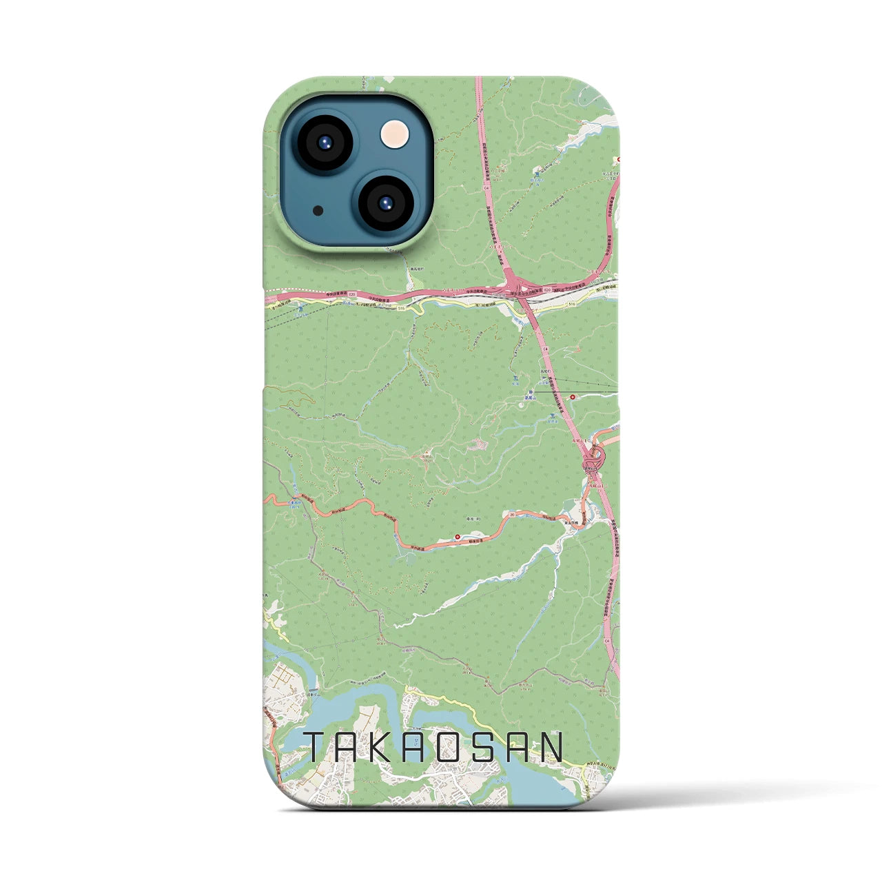 【高尾山(東京都)】地図柄iPhoneケース(バックカバータイプ)