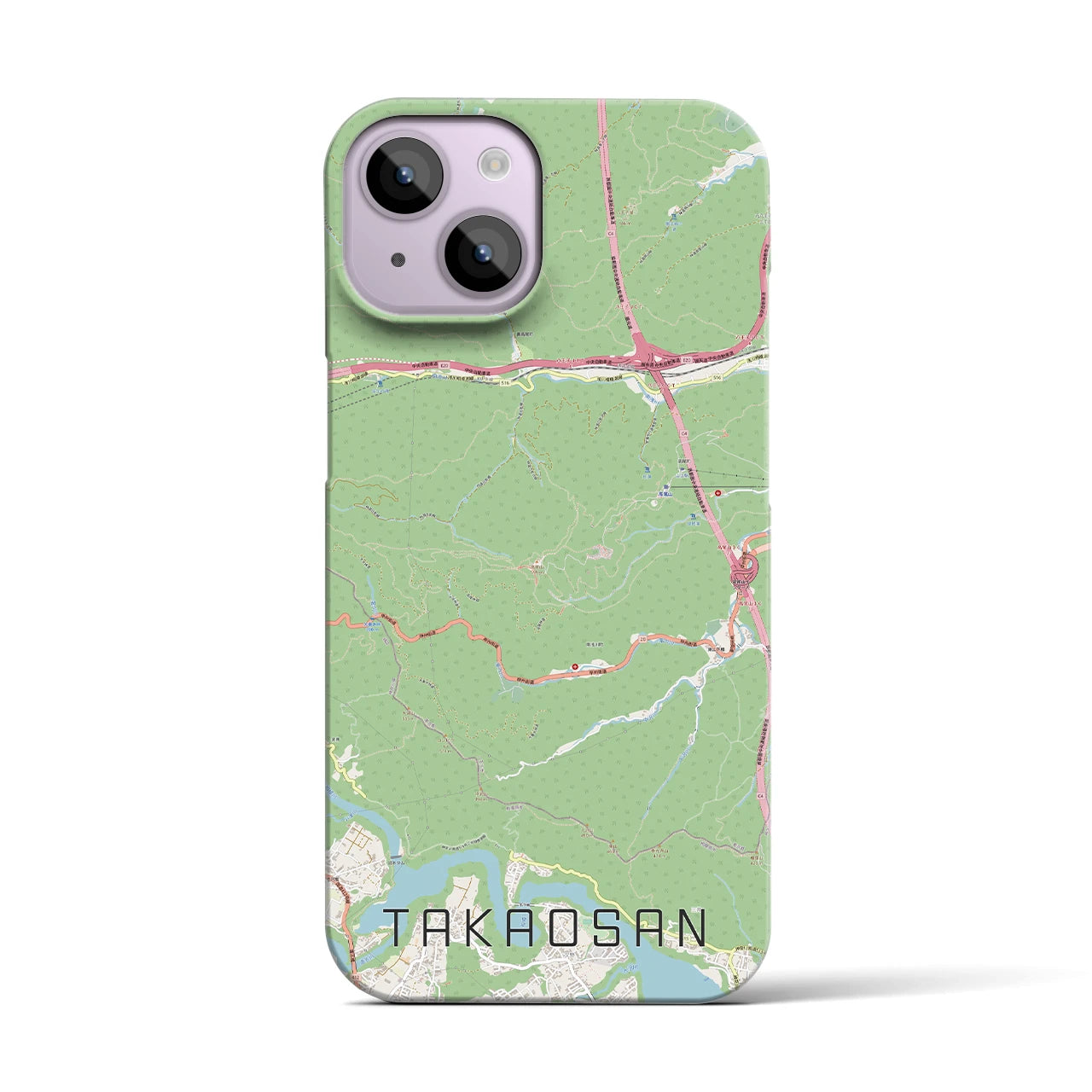 【高尾山(東京都)】地図柄iPhoneケース(バックカバータイプ)