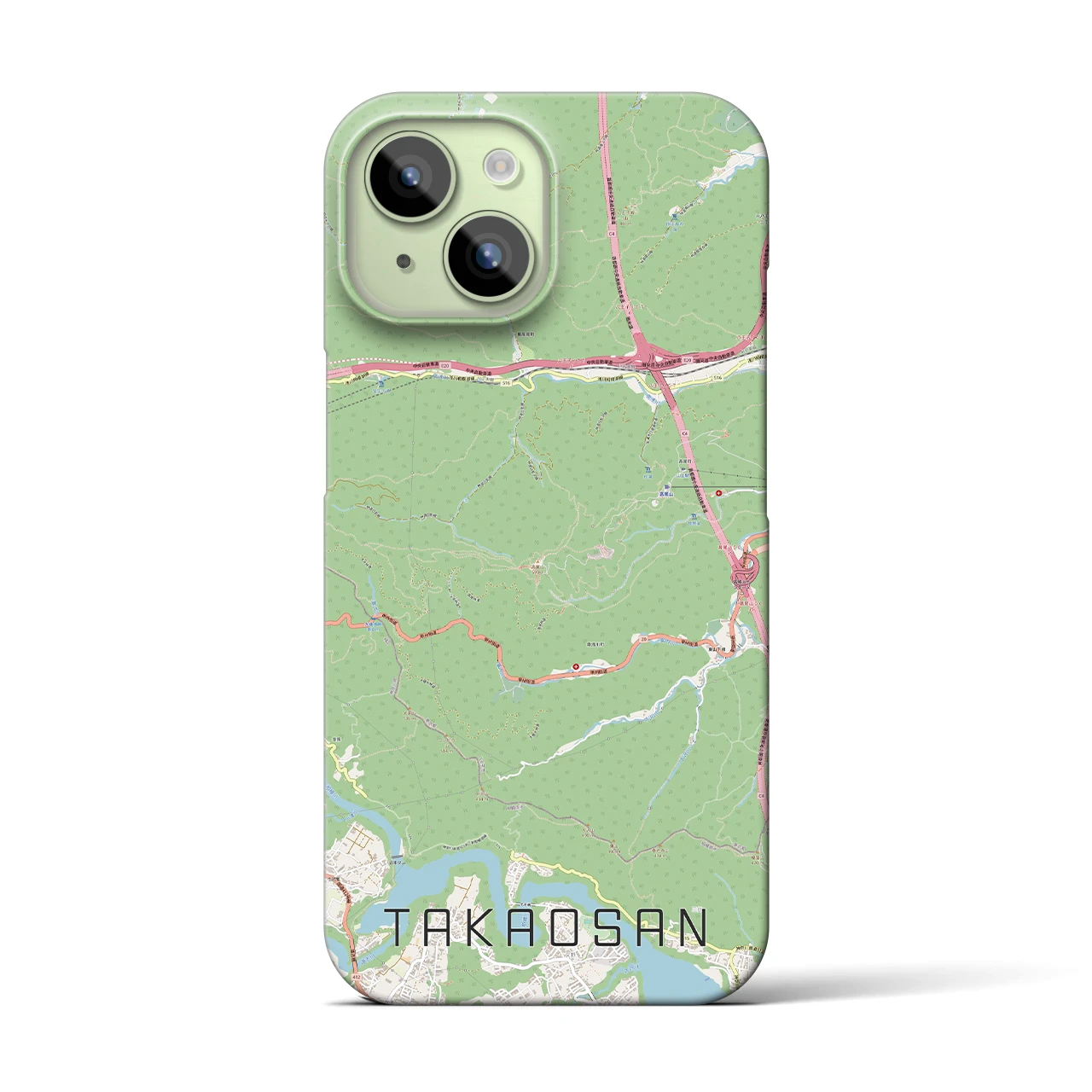 【高尾山(東京都)】地図柄iPhoneケース(バックカバータイプ)