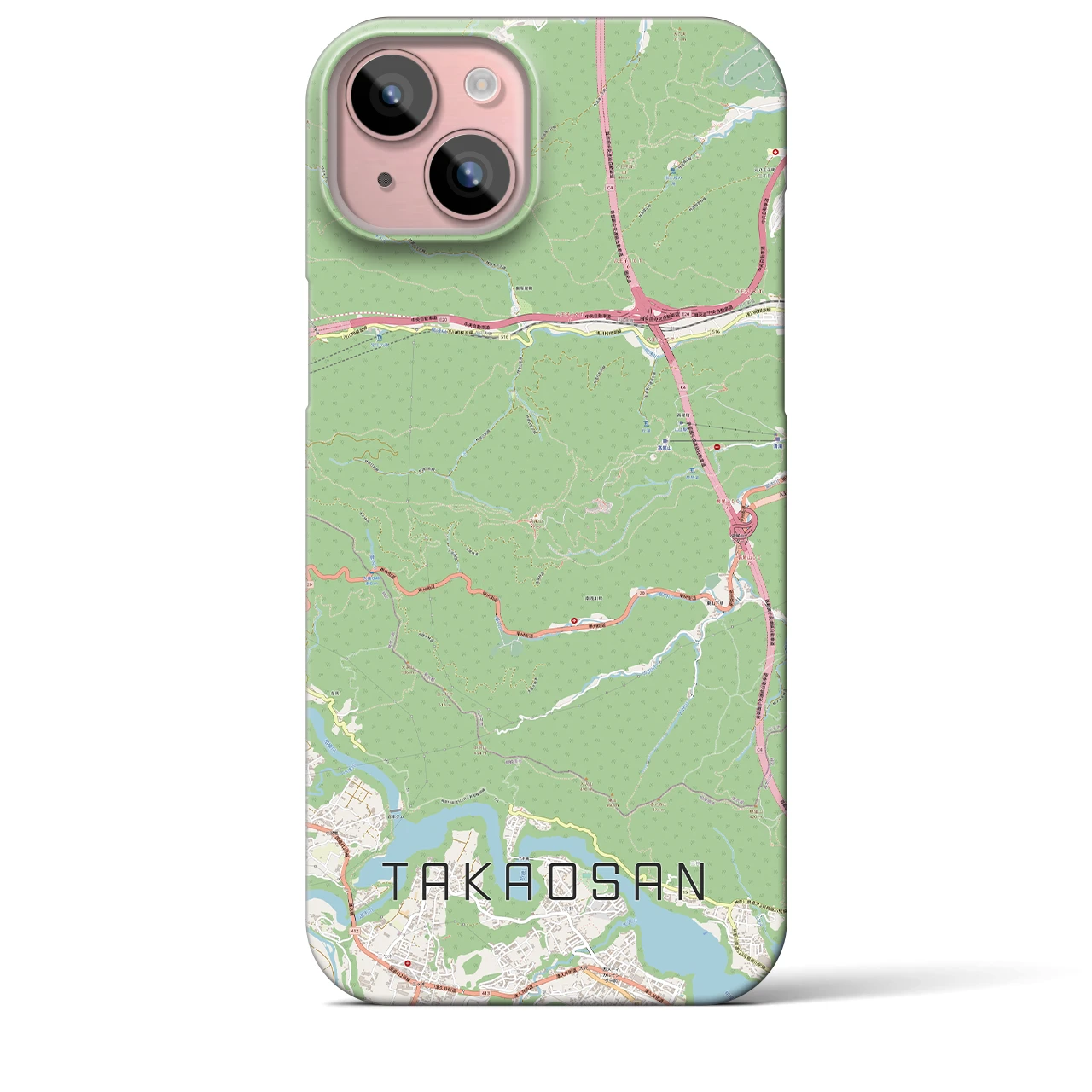 【高尾山(東京都)】地図柄iPhoneケース(バックカバータイプ)