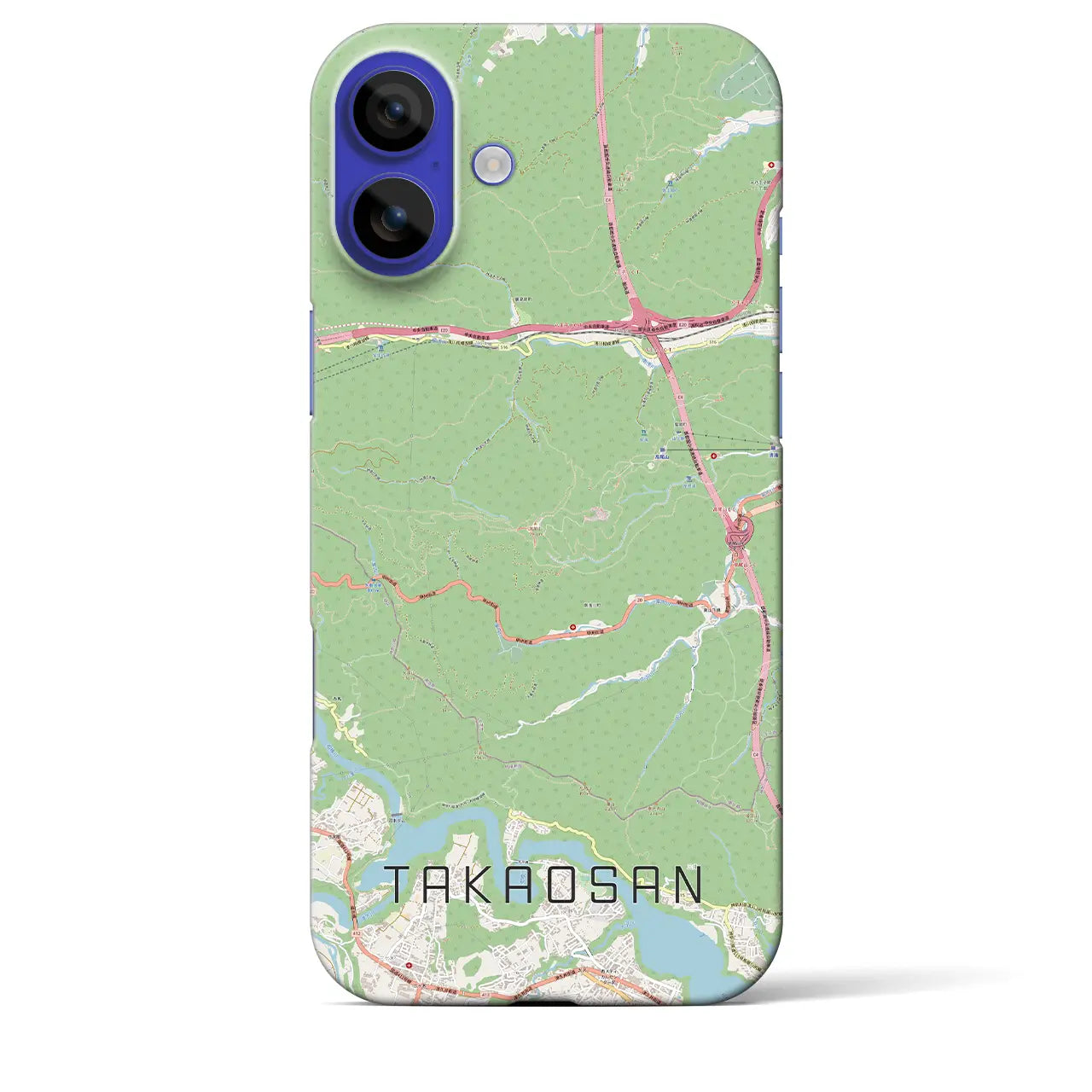 【高尾山(東京都)】地図柄iPhoneケース(バックカバータイプ)ナチュラル・iPhone 16 Pro Max 用