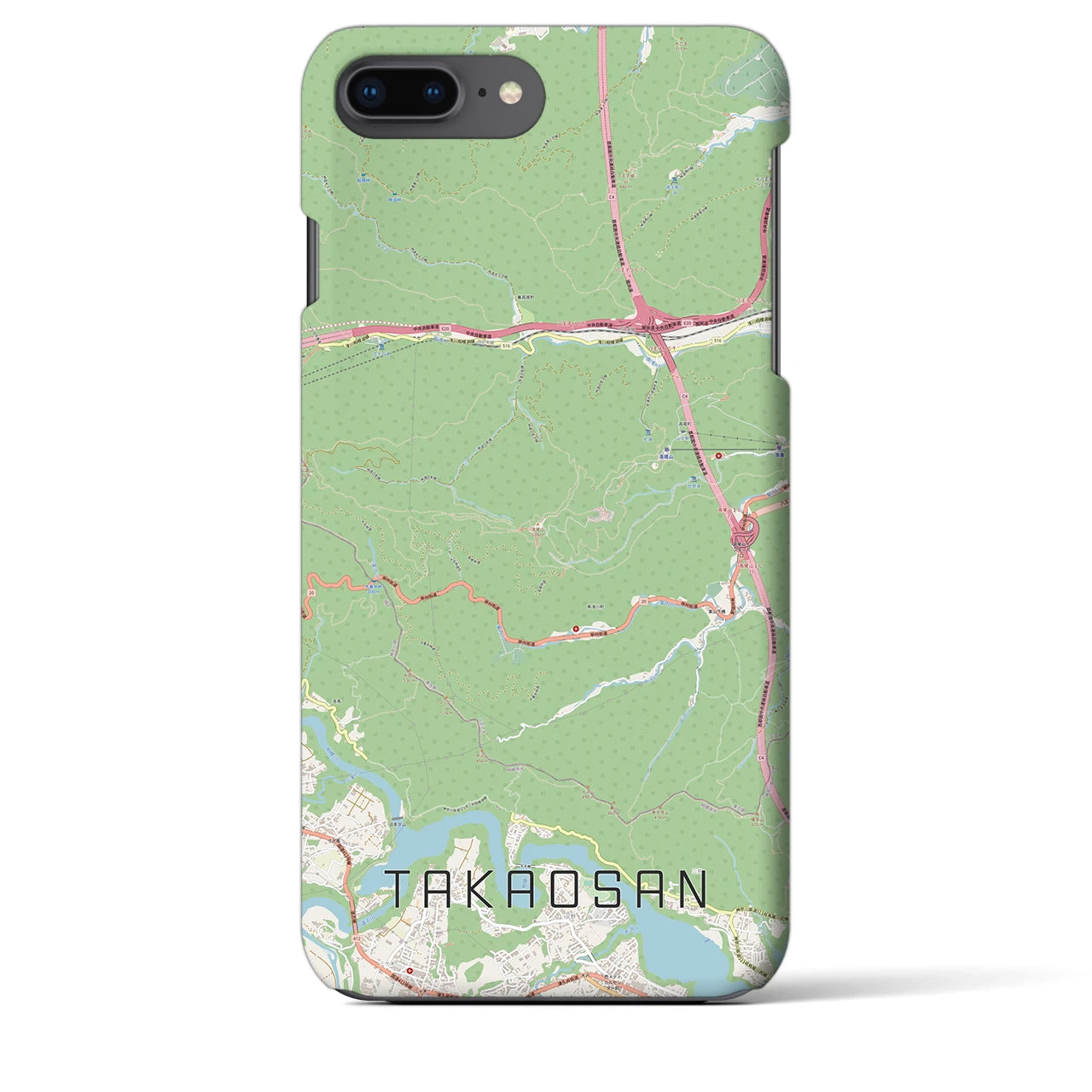【高尾山(東京都)】地図柄iPhoneケース(バックカバータイプ)