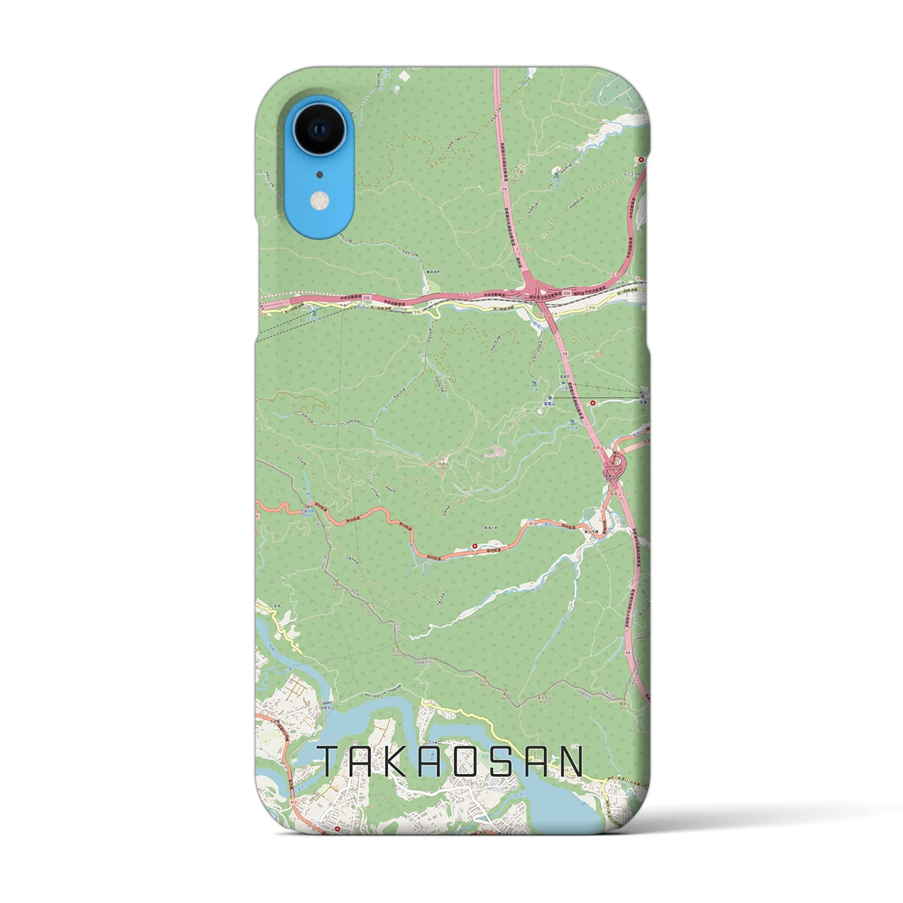 【高尾山(東京都)】地図柄iPhoneケース(バックカバータイプ)