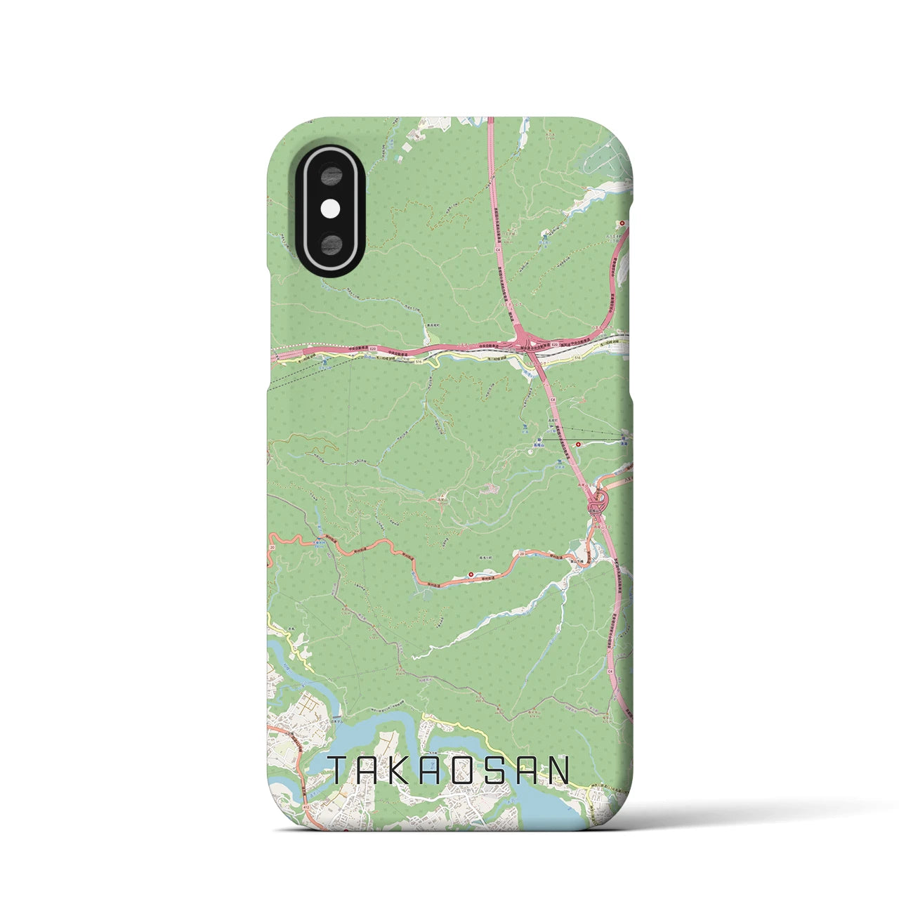 【高尾山(東京都)】地図柄iPhoneケース(バックカバータイプ)