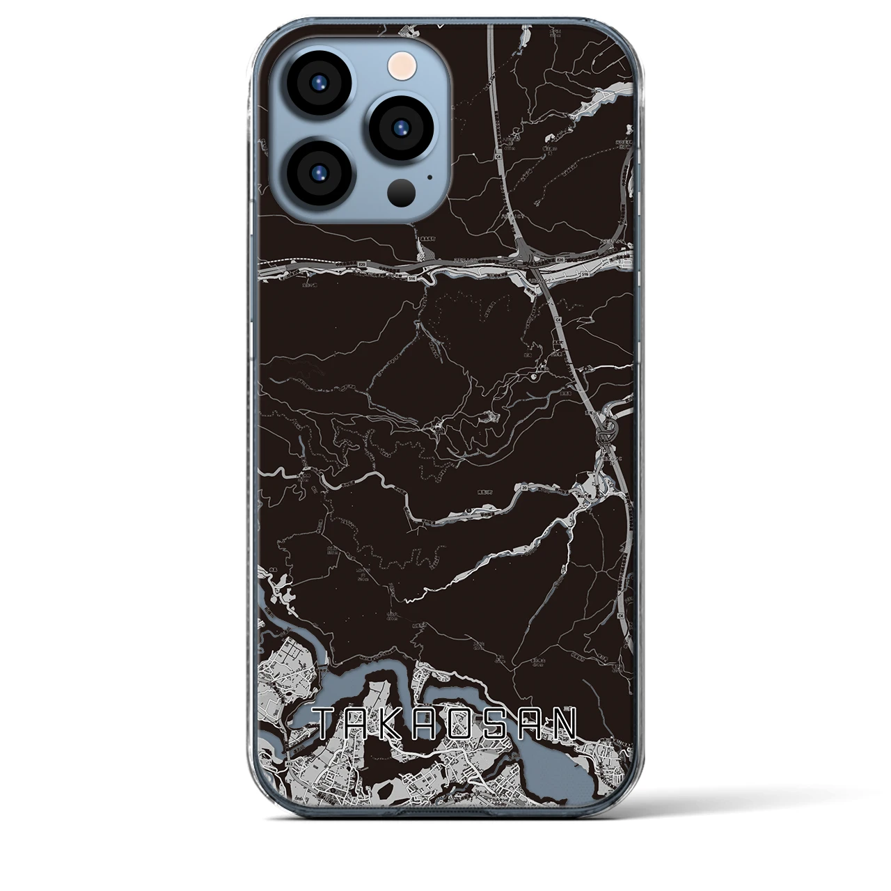 【高尾山(東京都)】地図柄iPhoneケース(クリアタイプ)