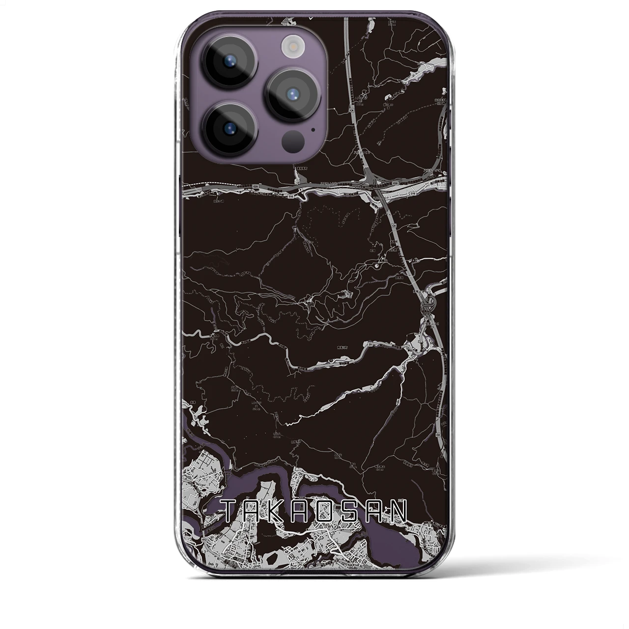 【高尾山(東京都)】地図柄iPhoneケース(クリアタイプ)