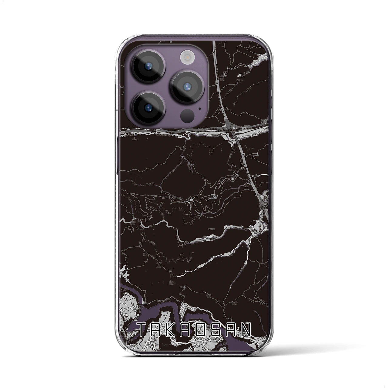 【高尾山(東京都)】地図柄iPhoneケース(クリアタイプ)