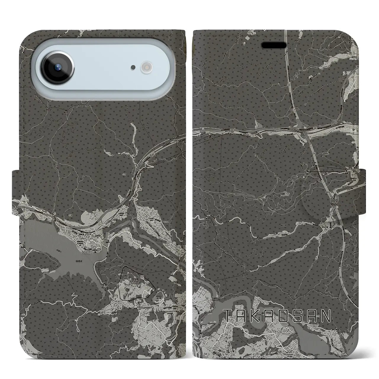 【高尾山(東京都)】地図柄iPhoneケース(手帳タイプ)