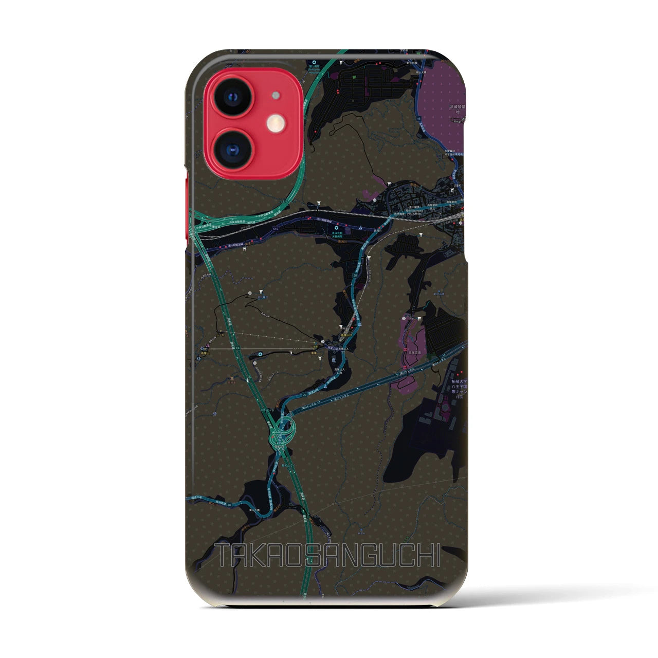 【高尾山口(東京都)】地図柄iPhoneケース(バックカバータイプ)