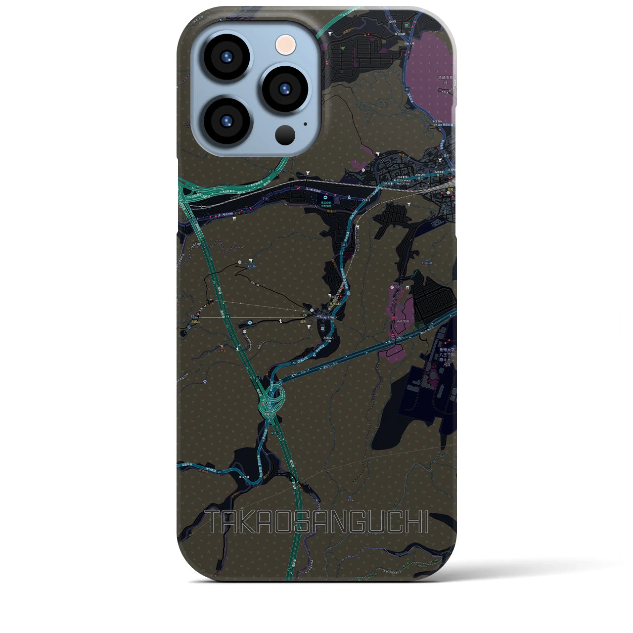 【高尾山口(東京都)】地図柄iPhoneケース(バックカバータイプ)