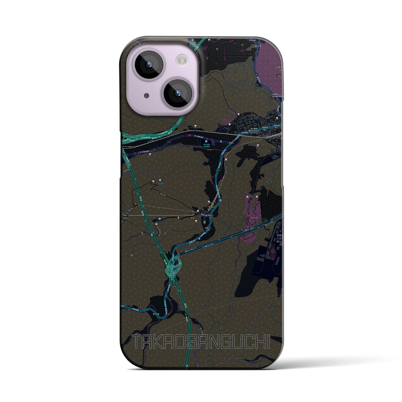 【高尾山口(東京都)】地図柄iPhoneケース(バックカバータイプ)
