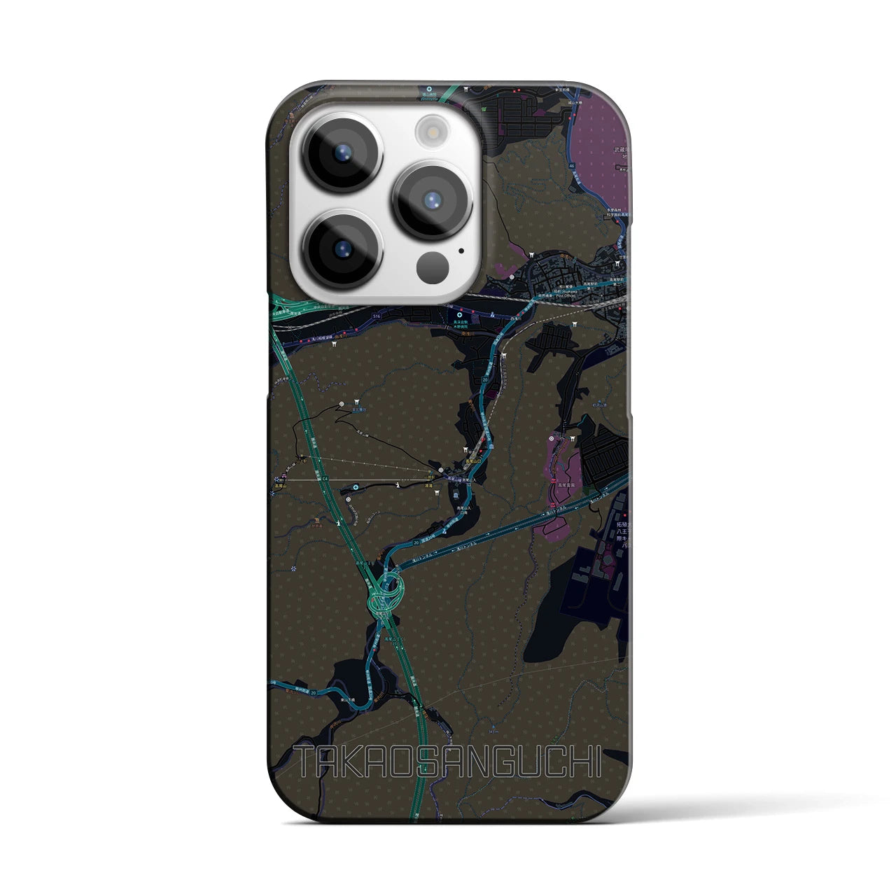 【高尾山口(東京都)】地図柄iPhoneケース(バックカバータイプ)