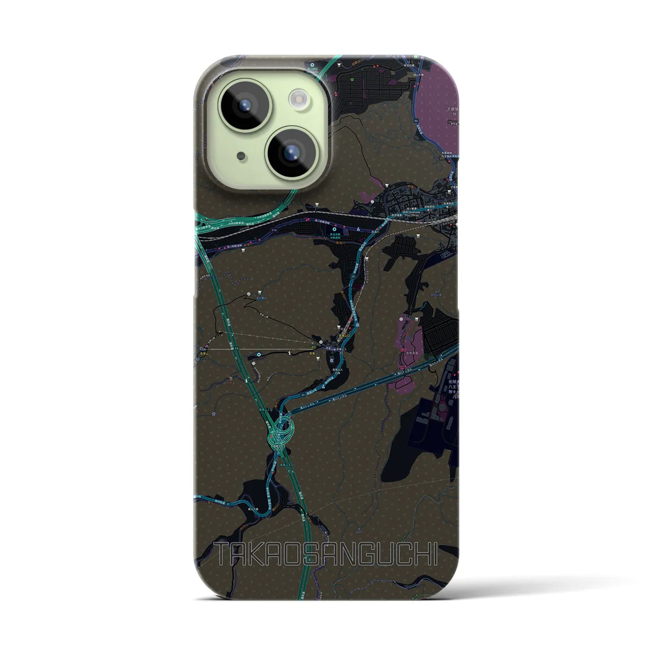 【高尾山口(東京都)】地図柄iPhoneケース(バックカバータイプ)