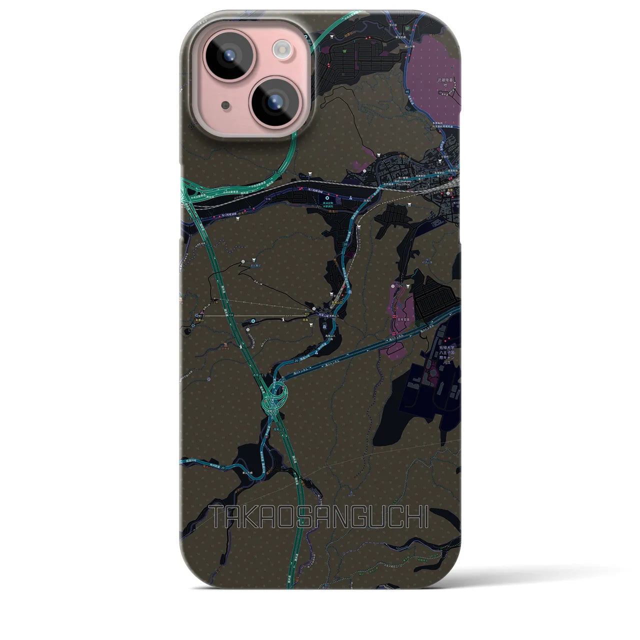 【高尾山口(東京都)】地図柄iPhoneケース(バックカバータイプ)