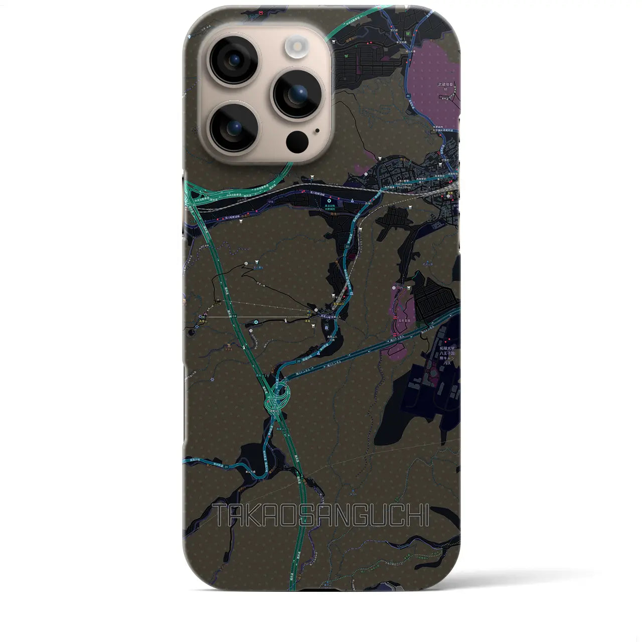 【高尾山口(東京都)】地図柄iPhoneケース(バックカバータイプ)