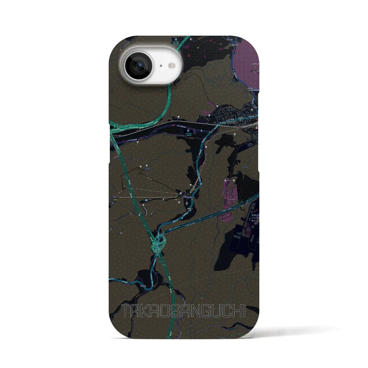 【高尾山口(東京都)】地図柄iPhoneケース(バックカバータイプ)