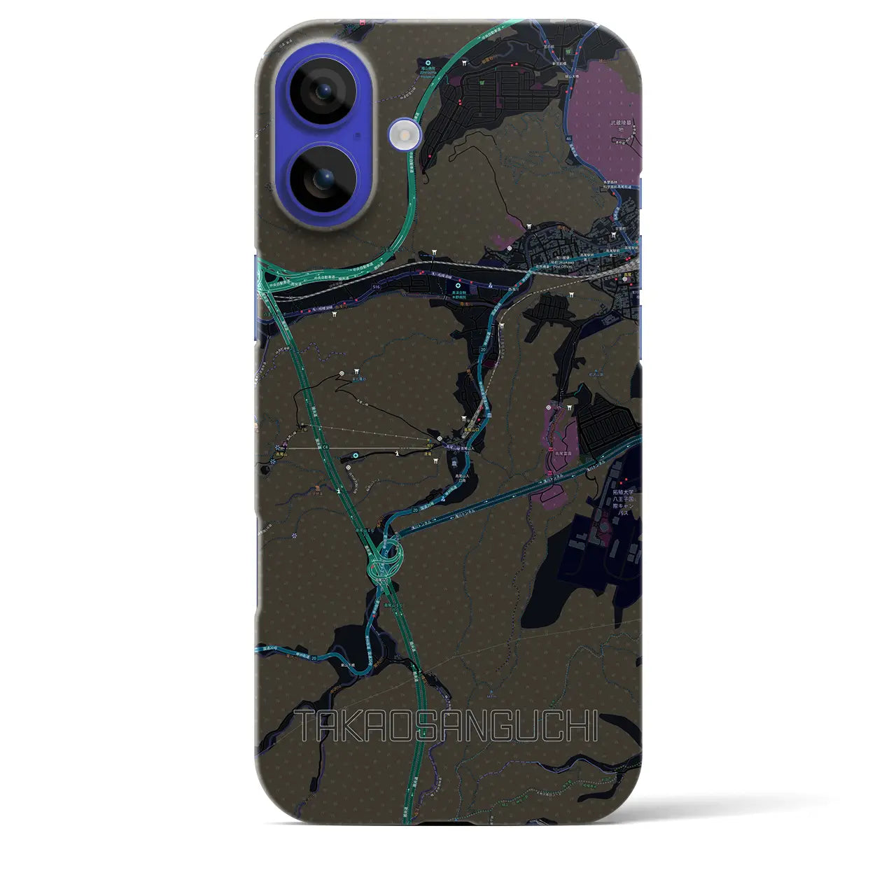 【高尾山口(東京都)】地図柄iPhoneケース(バックカバータイプ)