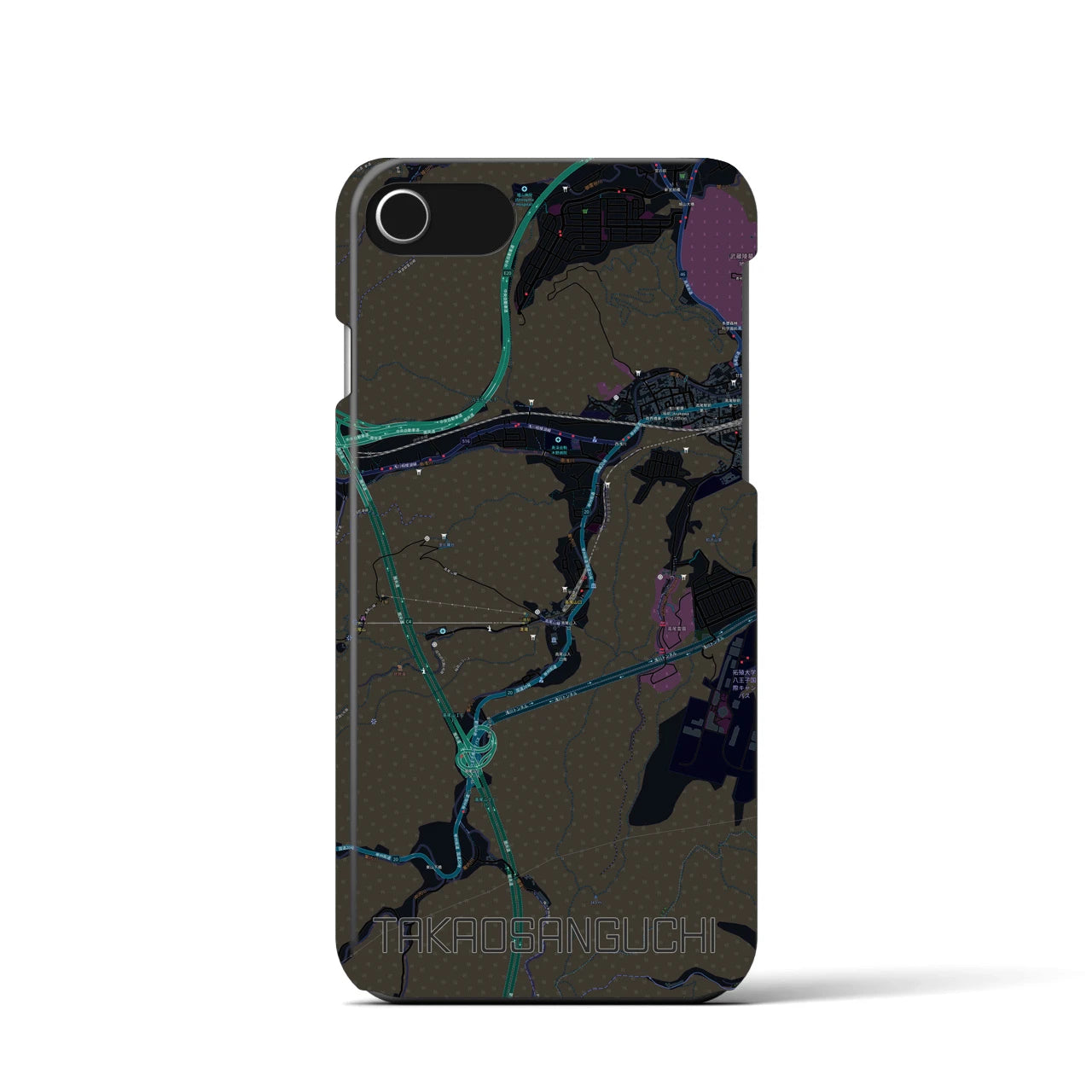 【高尾山口(東京都)】地図柄iPhoneケース(バックカバータイプ)