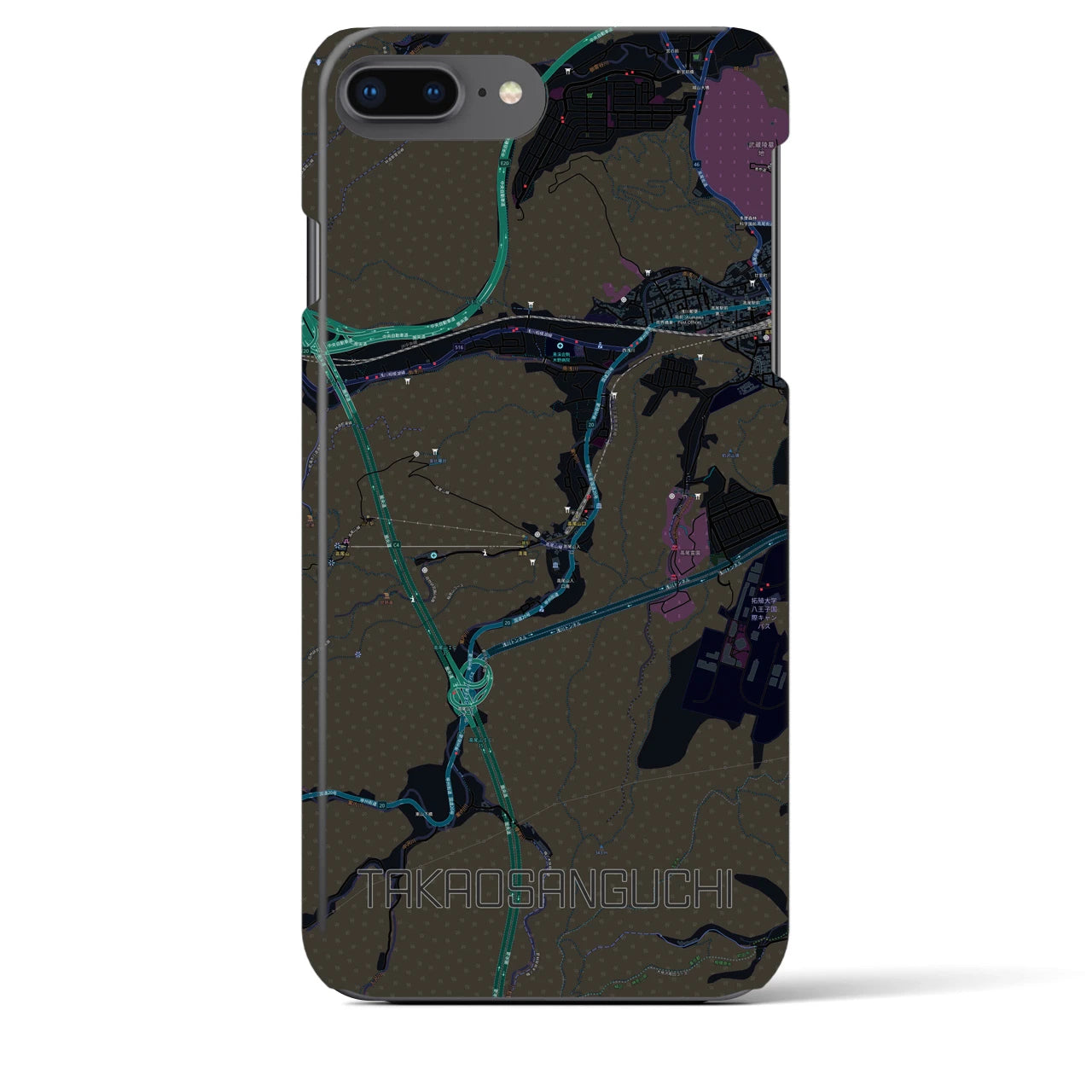 【高尾山口(東京都)】地図柄iPhoneケース(バックカバータイプ)