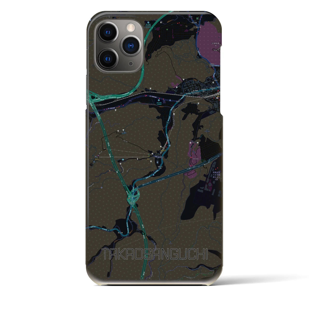 【高尾山口(東京都)】地図柄iPhoneケース(バックカバータイプ)