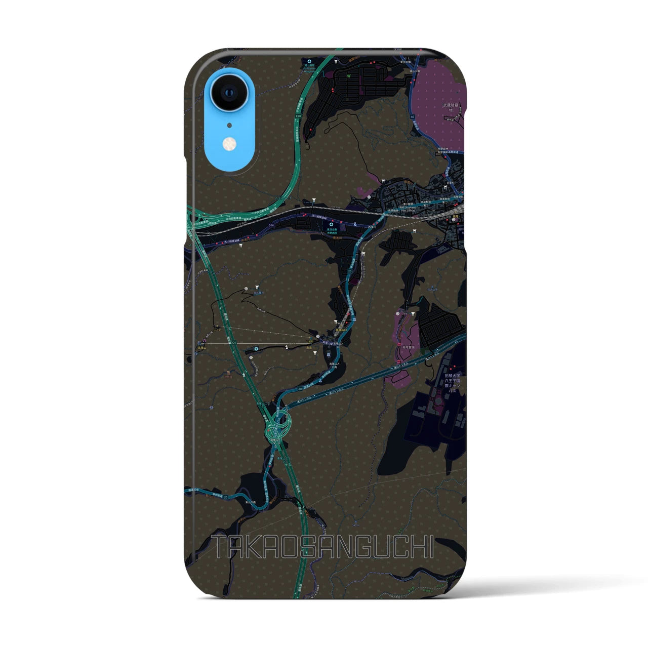 【高尾山口(東京都)】地図柄iPhoneケース(バックカバータイプ)