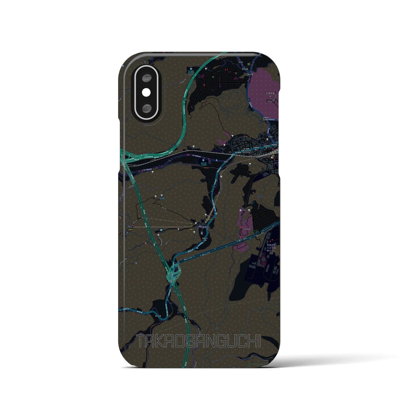 【高尾山口(東京都)】地図柄iPhoneケース(バックカバータイプ)