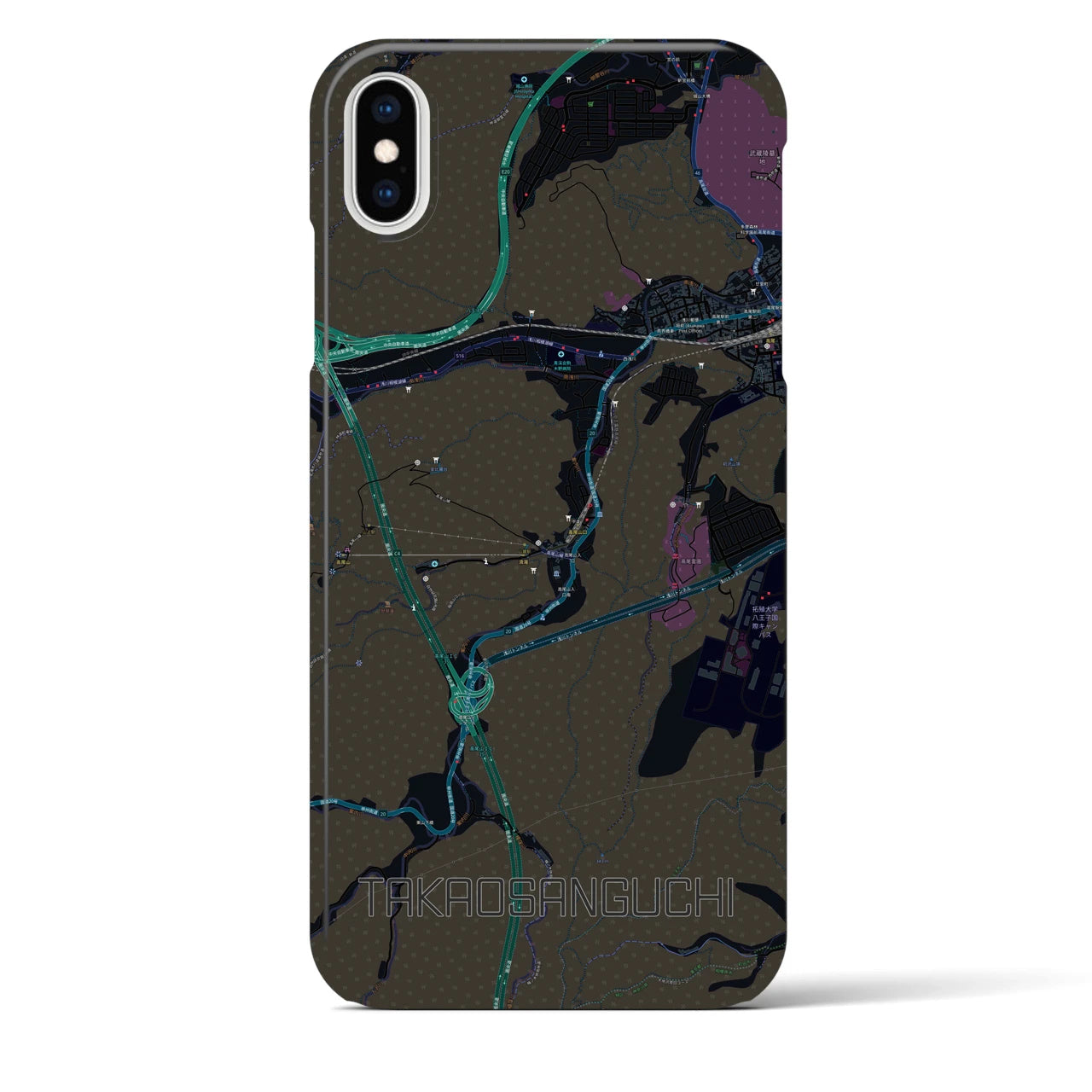 【高尾山口(東京都)】地図柄iPhoneケース(バックカバータイプ)