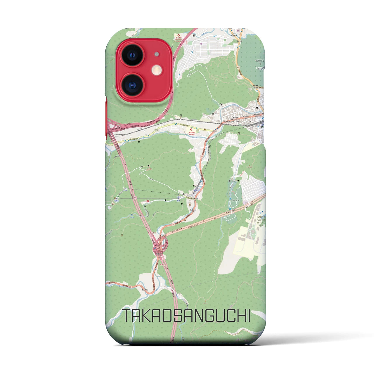 【高尾山口(東京都)】地図柄iPhoneケース(バックカバータイプ)