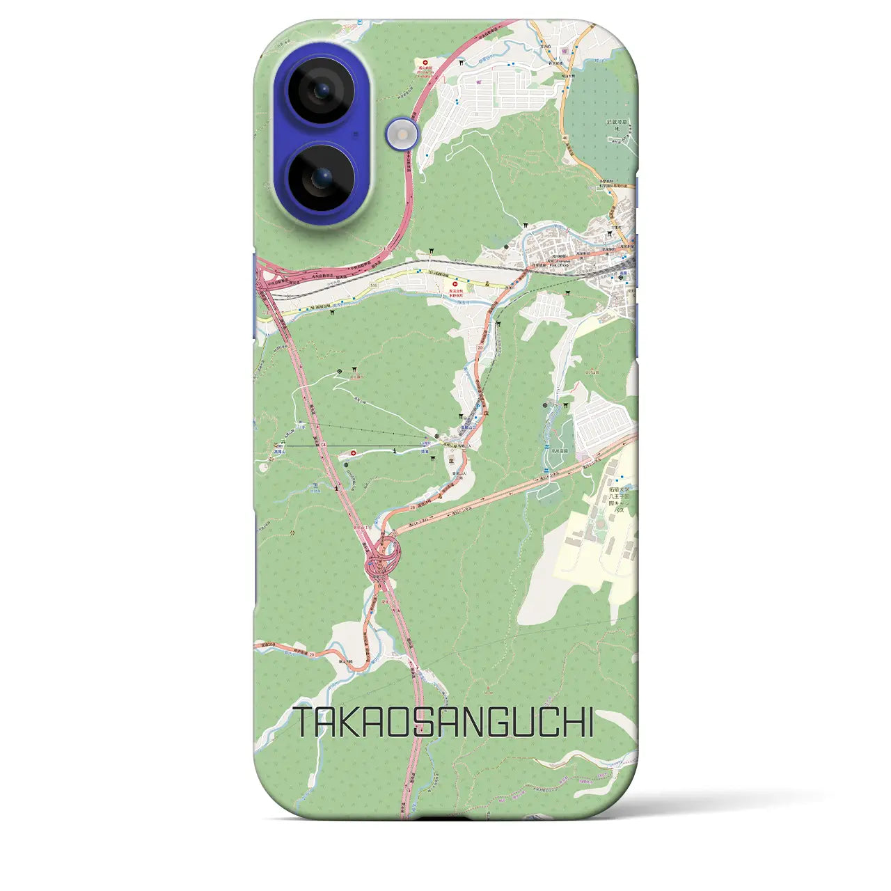 【高尾山口(東京都)】地図柄iPhoneケース(バックカバータイプ)ナチュラル・iPhone 16 Pro Max 用