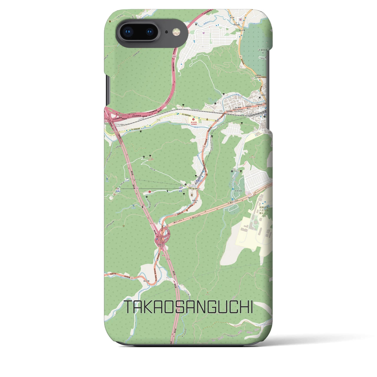 【高尾山口(東京都)】地図柄iPhoneケース(バックカバータイプ)