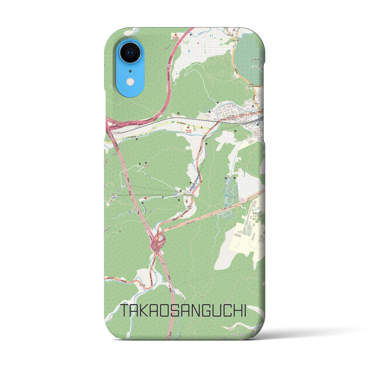 【高尾山口(東京都)】地図柄iPhoneケース(バックカバータイプ)