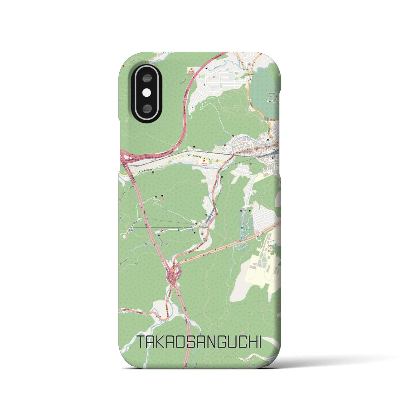 【高尾山口(東京都)】地図柄iPhoneケース(バックカバータイプ)