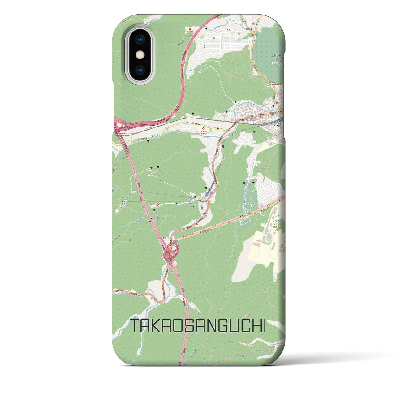 【高尾山口(東京都)】地図柄iPhoneケース(バックカバータイプ)