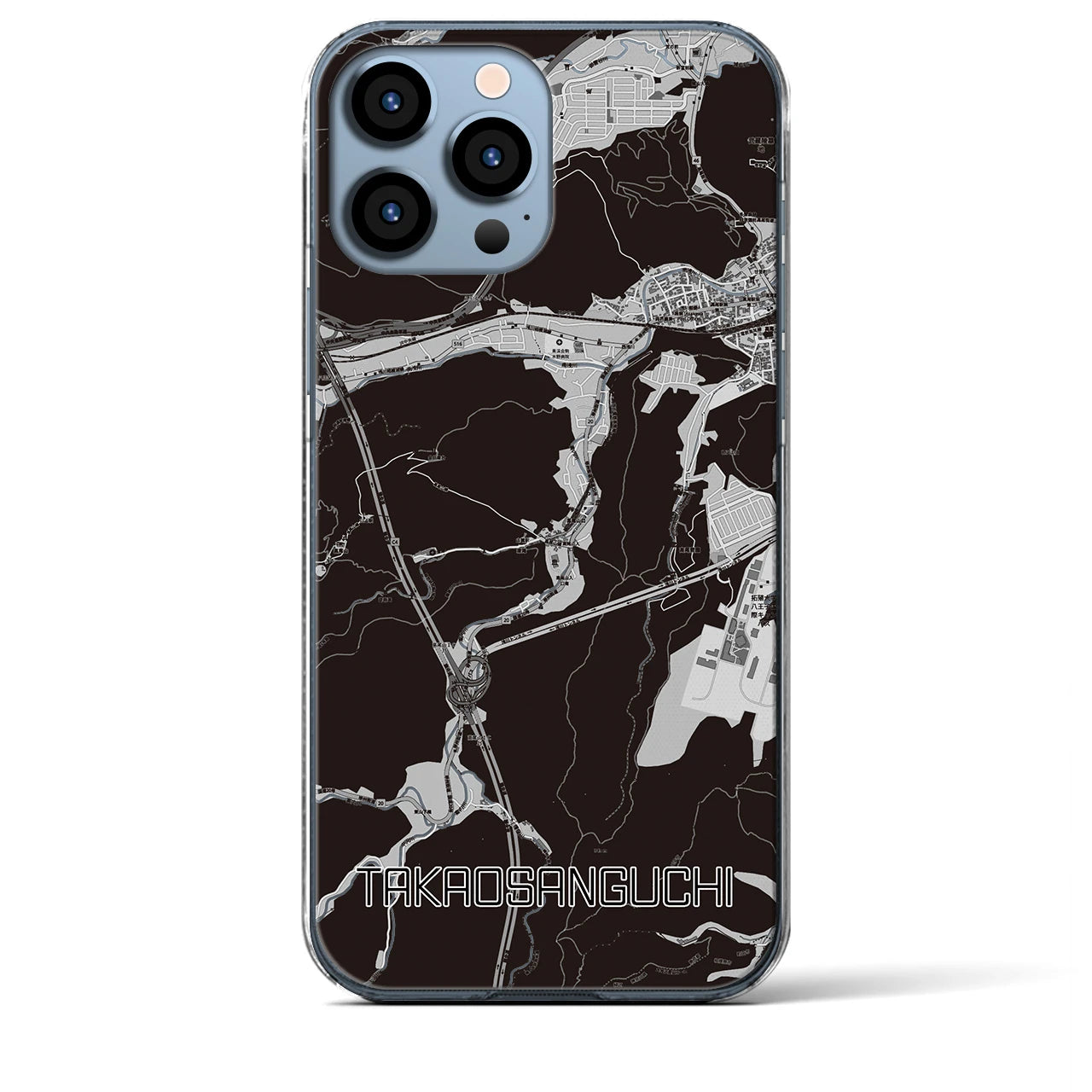 【高尾山口(東京都)】地図柄iPhoneケース(クリアタイプ)