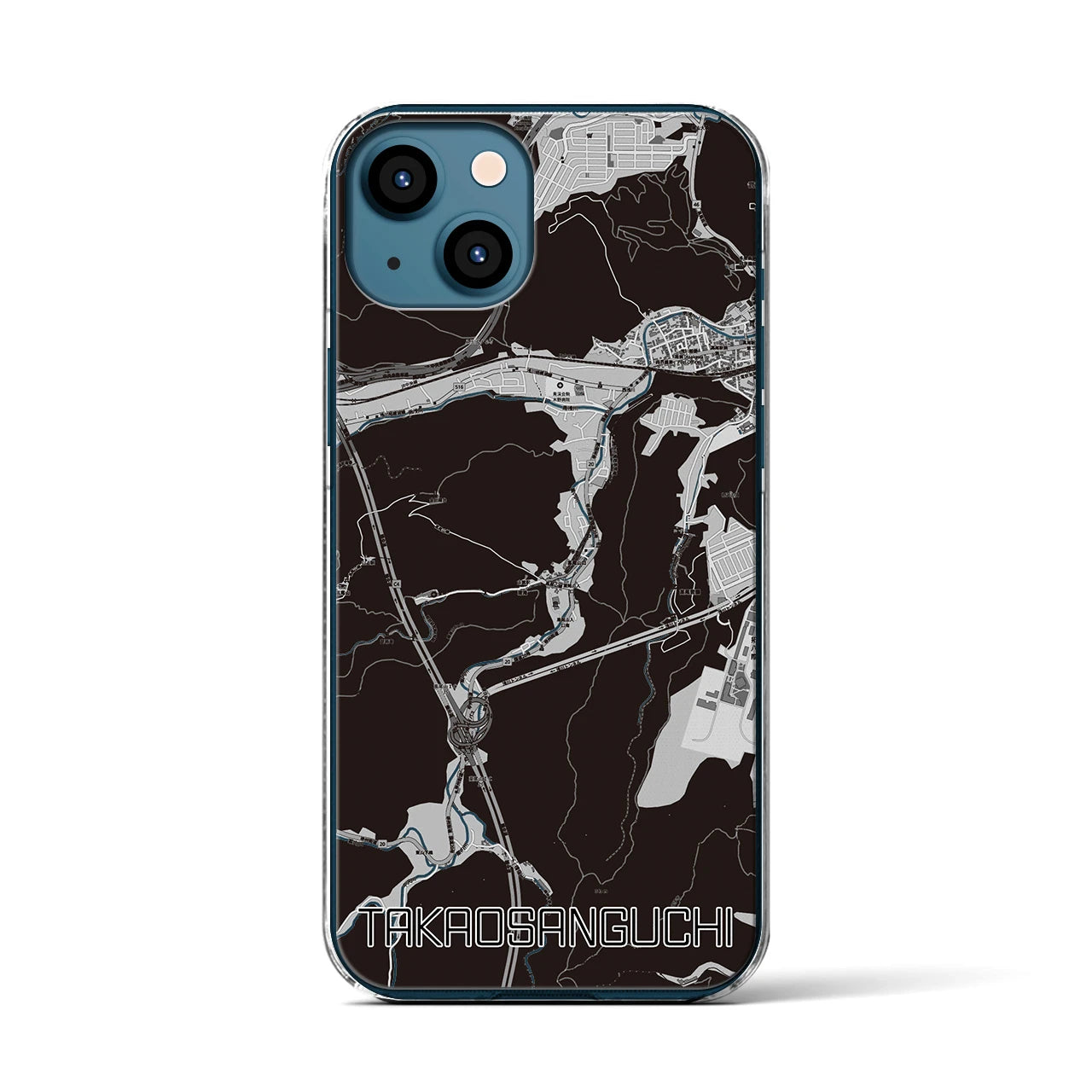 【高尾山口(東京都)】地図柄iPhoneケース(クリアタイプ)