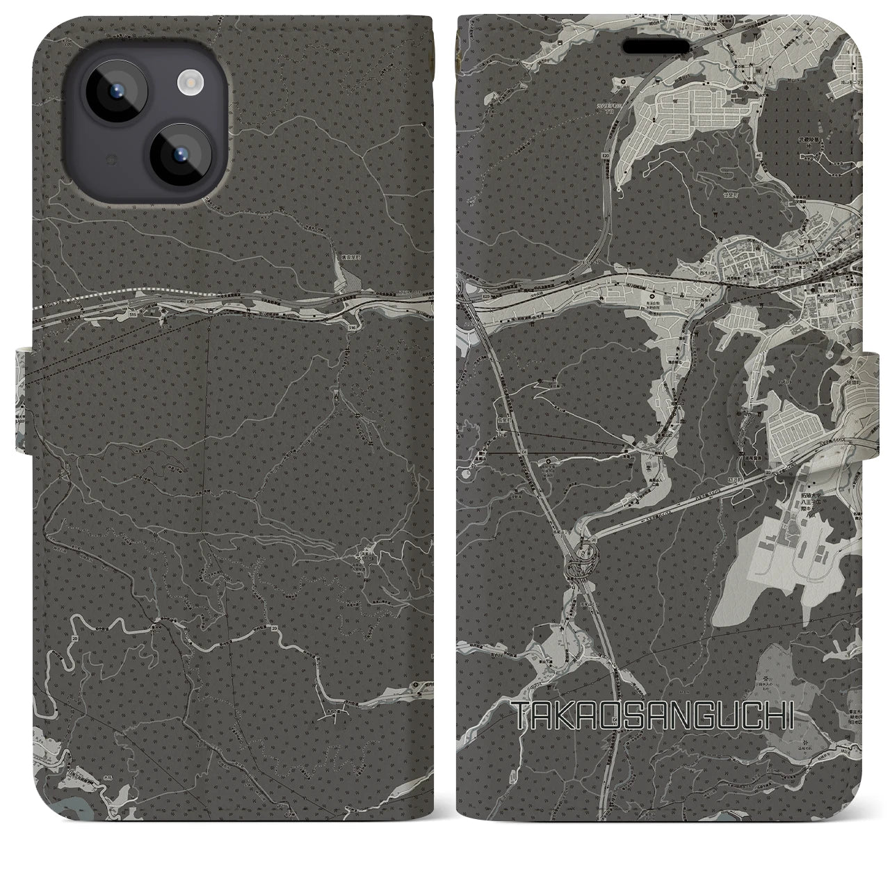 【高尾山口(東京都)】地図柄iPhoneケース(手帳タイプ)