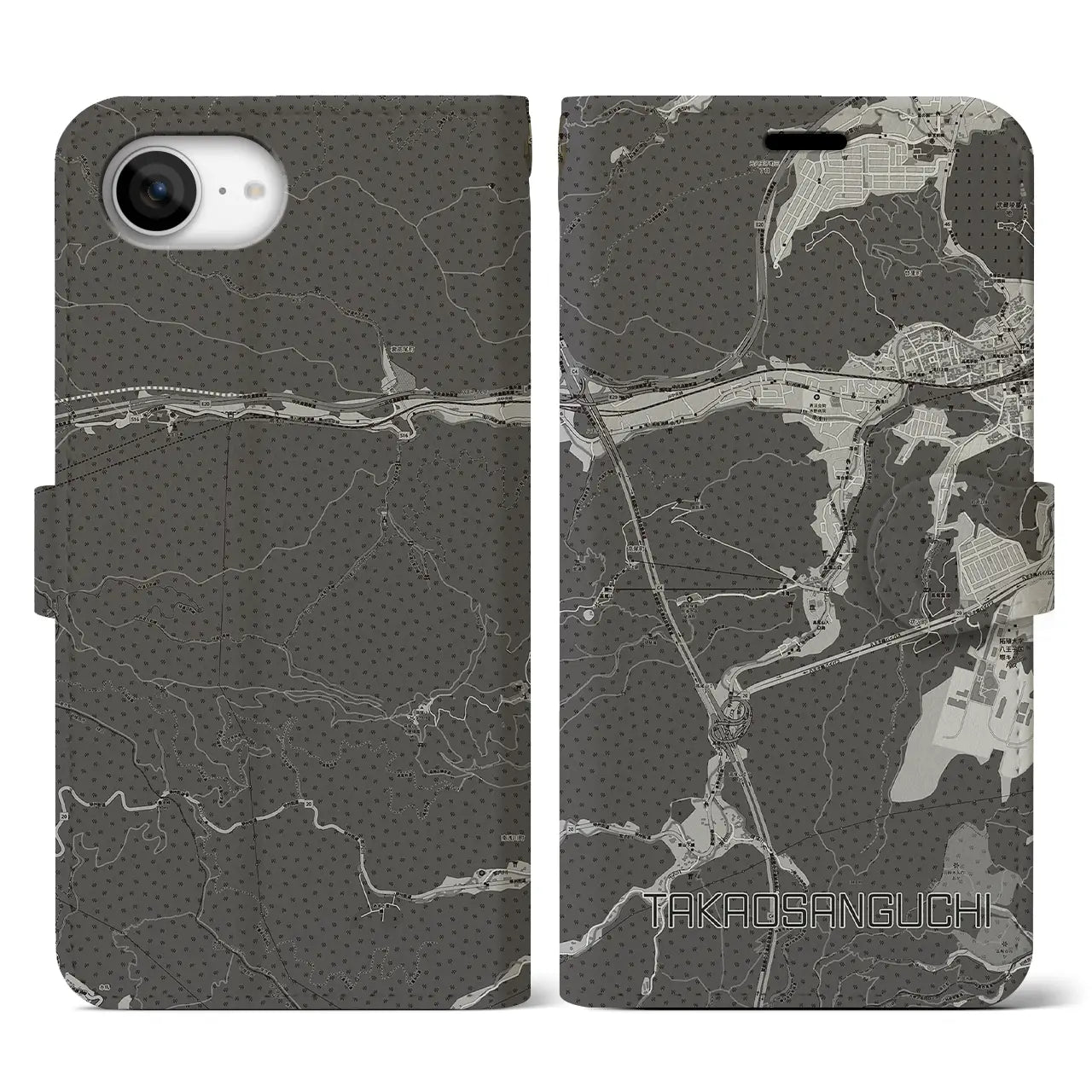 【高尾山口(東京都)】地図柄iPhoneケース(手帳タイプ)