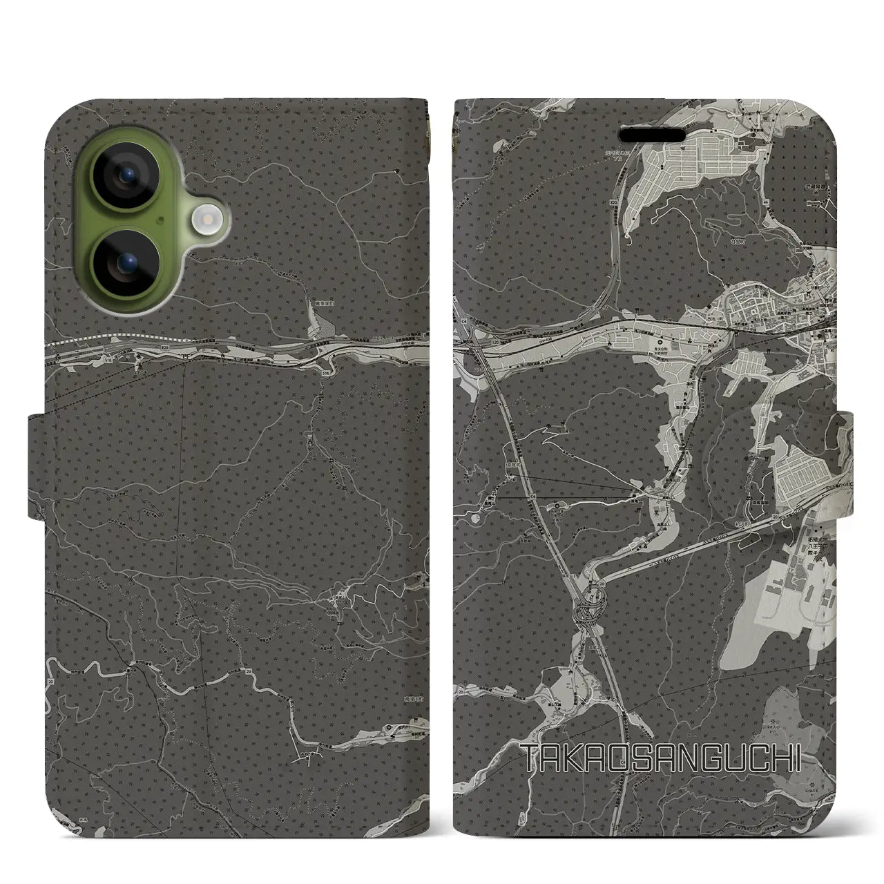 【高尾山口(東京都)】地図柄iPhoneケース(手帳タイプ)