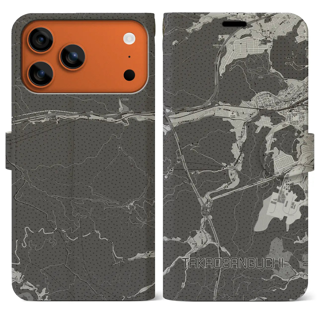 【高尾山口(東京都)】地図柄iPhoneケース(手帳タイプ)