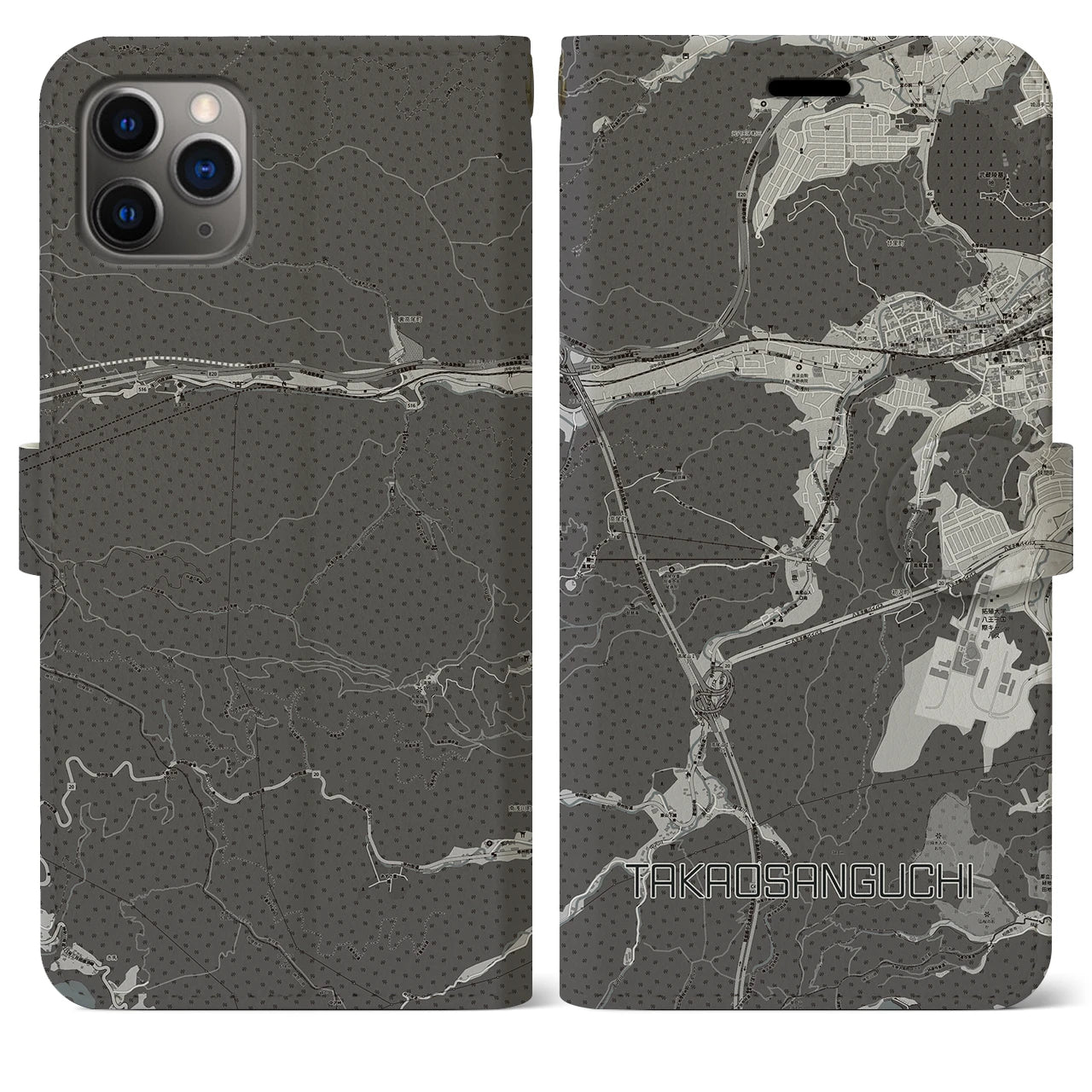 【高尾山口(東京都)】地図柄iPhoneケース(手帳タイプ)