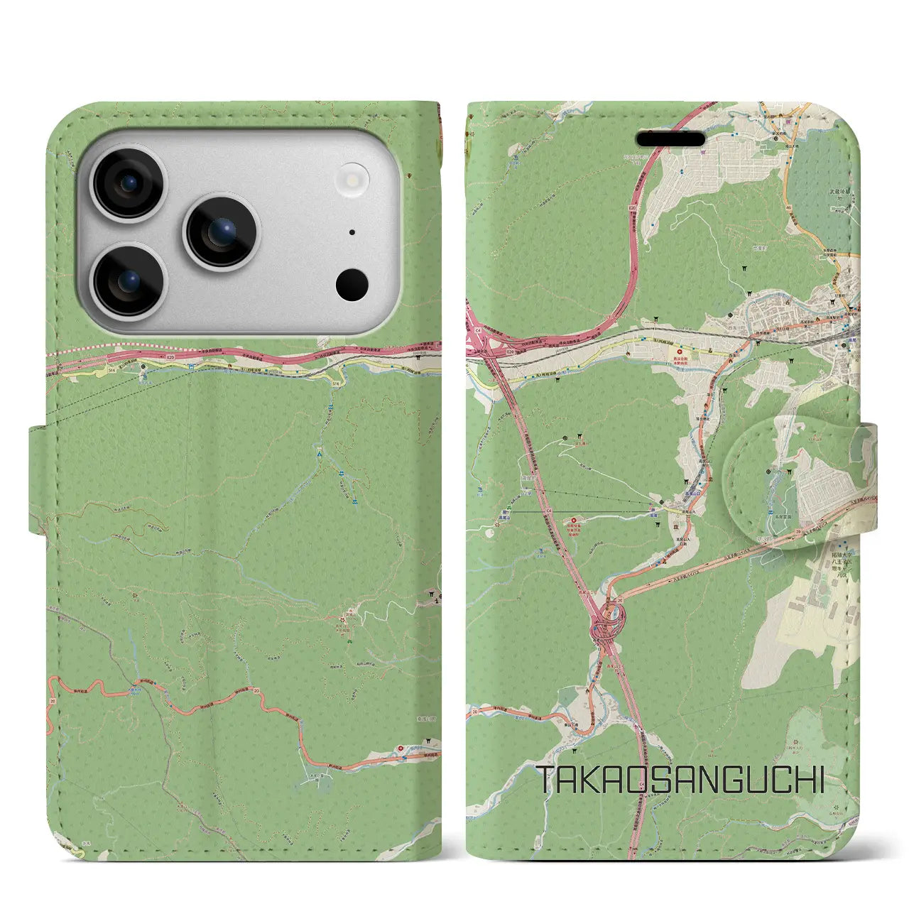 【高尾山口(東京都)】地図柄iPhoneケース(手帳タイプ)