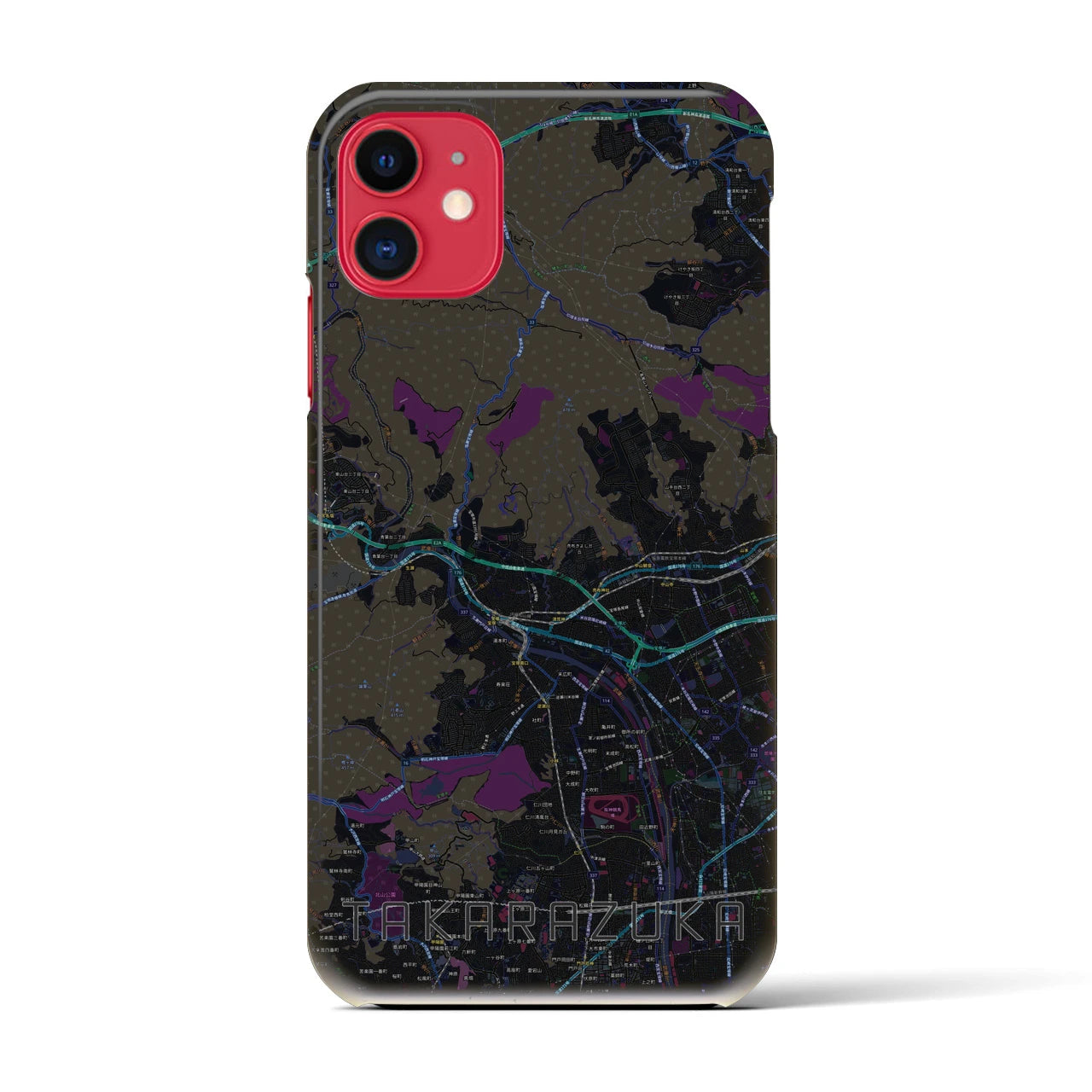 【宝塚(兵庫県)】地図柄iPhoneケース(バックカバータイプ)