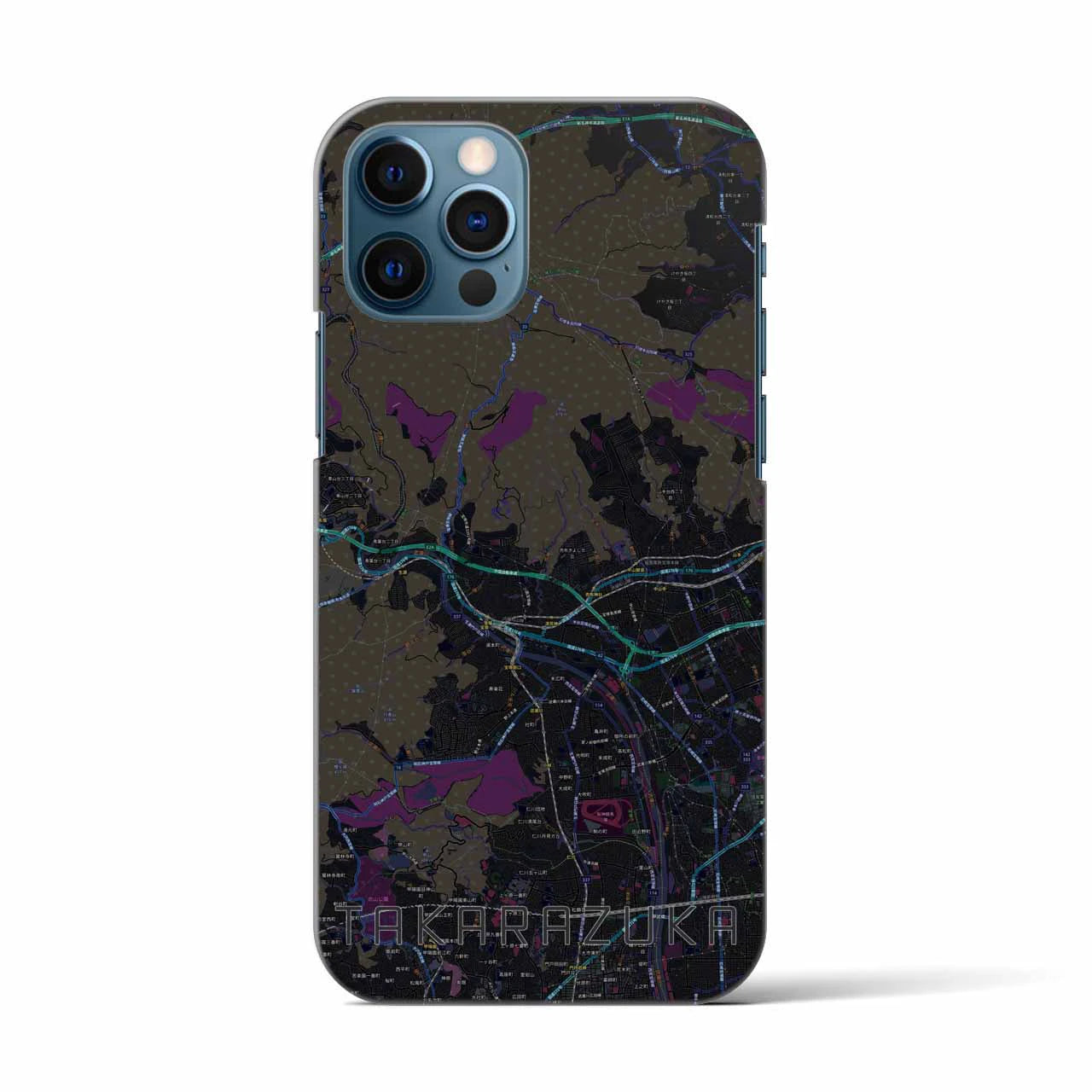 【宝塚(兵庫県)】地図柄iPhoneケース(バックカバータイプ)