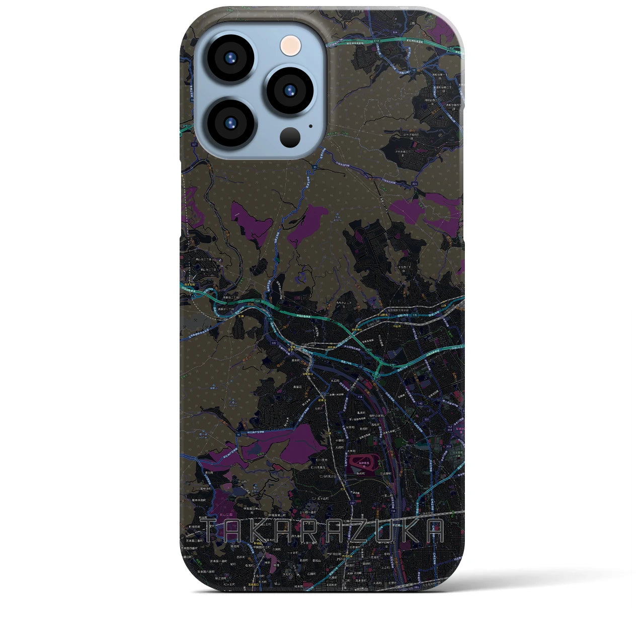 【宝塚(兵庫県)】地図柄iPhoneケース(バックカバータイプ)