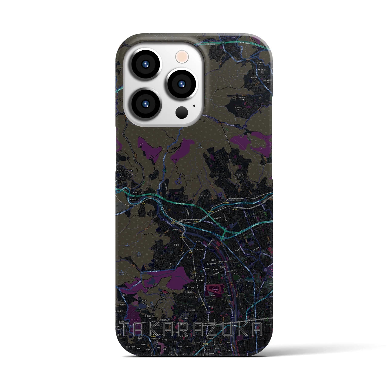 【宝塚(兵庫県)】地図柄iPhoneケース(バックカバータイプ)